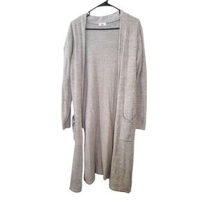Knix Cozzzy Open Front Long Line Cardigan Sweater Size Small Loungewear Gray